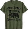 Great Smoky Mountains National Park Tennessee USA Great Smoky Mountains National Park Tennessee Hike Bear T-Shirt - Olive Green