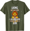 Lion Lover Gift Lions are Awesome Lion T-Shirt - Olive Green