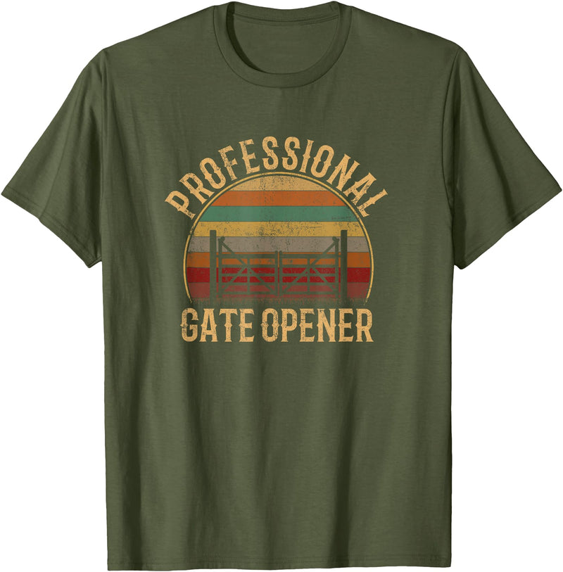 cow apparel professional gate opener, cow Gate opener T-Shirt - Olive Green