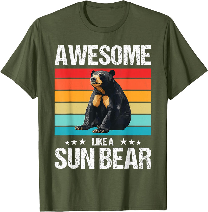 Sun Bears Sun Bear Lovers Shop Awesome like a Sun Bear. Sun Bears Sun Bear T-Shirt - Olive Green