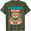 TheNiftyStitches CLAIRE Bear T-Shirt - Women's Black Cartoon Bear T-Shirt - Small - Short Sleeve - Classic Fit - All Seasons - Olive Green