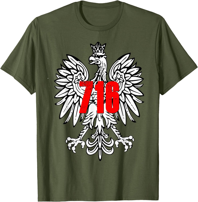 Polish Pride Buffalo Dyngus Day Shirt Polish Falcon Eagle 716 Buffalo NY New York T-Shirt - Olive Green