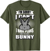 Cute Rabbit Lover Bunny Graphic T-Shirt (Pink) in Olive Green