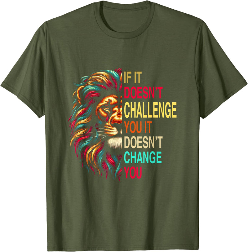 Motivational Training Workout Fitness Lion 1 Motivational Training Workout Fitness Quotes Lion Mindset T-Shirt - Olive Green