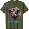 Love Wyoming Accessories, Apparel and Home Decor Wyoming American Bison Lover Buffalo for Men Women Souvenir T-Shirt - Olive
