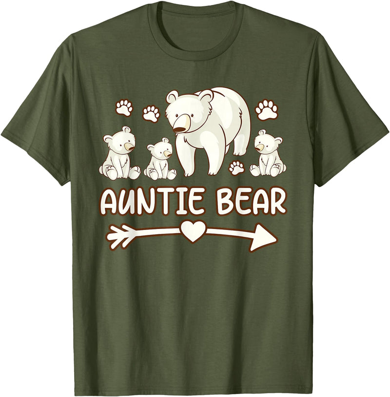 Aunt bear tee shirts, Auntie bear tshirt Auntie bear shirt for womens, Aunt bear 3 cubs t shirts T-Shirt - Olive Green