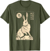 White Rabbit Lover Tarot Card, Year of the Rabbit 2023 T-Shirt in Olive Green