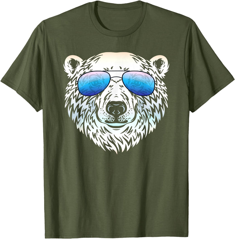 Sunglasses Zoo Mega Cool Polar Bear T-Shirt - Olive Green