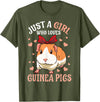 Cute Guinea Pig Co. Just A Girl Who Loves Guinea Pigs Lover Mom Girls Cavy T-Shirt - Olive Green
