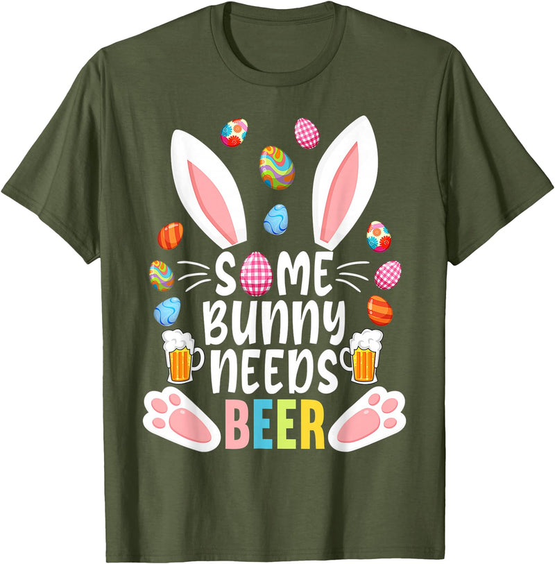 Easter Day Rabbit T-Shirt in Olive Green