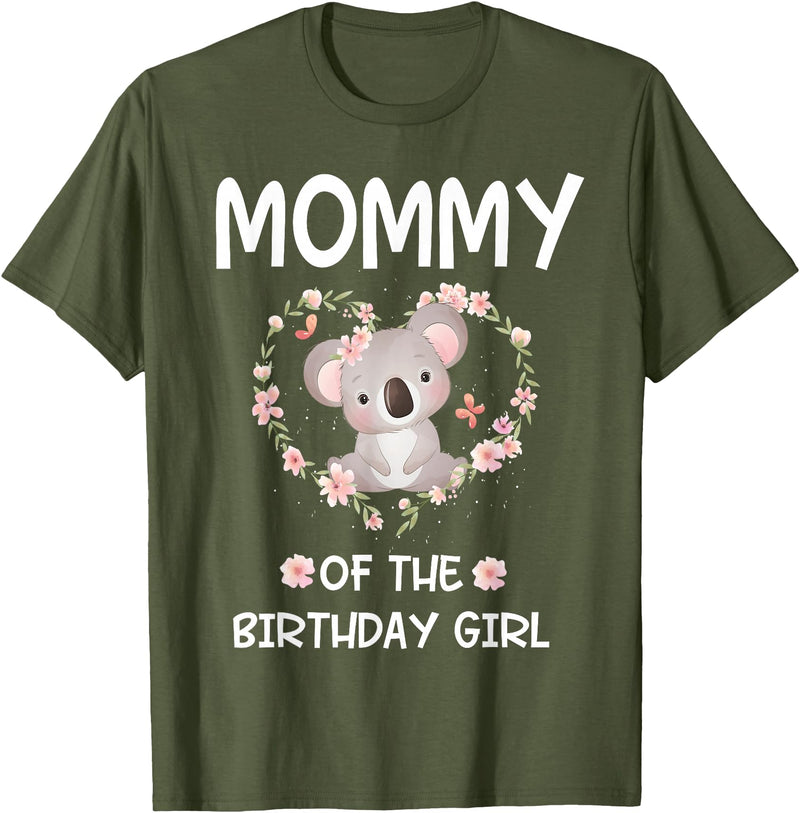 Koala Bear Birthday Party Theme Supplies Air 1st First Birthday Koala Bear Mommy Of The Birthday Girl T-Shirt - Olive Green