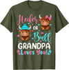Reveal Party Highland Cow Bull or Heifer Grandpa Loves You Highland Cow Lover T-Shirt - Olive Green