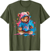 Teddy Bear Colorful Men WomenDesigns Hip Hop Colorful Teddy Bear Men Women Kids T-Shirt - Olive Green