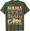 Ice Cream Birthday Family Matching Mama Of The Birthday Girl Ice Cream Lover Party T-Shirt - Olive Green