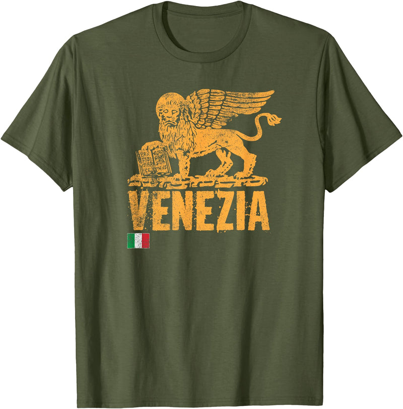 T-ShirtManiak Venezia Leone San Marco Italian lion Venice Italy Italy T-Shirt - Olive Green