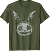 Evil Scary Bunny Rabbit Alt Goth Grunge Horror Aesthetic T-Shirt in Olive Green