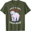 Just A Girl Who Loves Gifts & Apparels Cute Polar Bears Just A Girl Who Loves Polar Bears T-Shirt - Olive Green