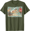 Mel & Bear Treasure Map Ship Sharks Pirates & Skulls Shirt Boys Kids T-Shirt - Olive Green