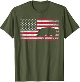Pig Hog Farm Farmer 4th of July Shirt American Flag America T-Shirt - Olive Green