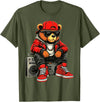Funny Hip Hop Music lover Hip Hop Teddy Bear Rap Music T-Shirt - Olive Green