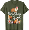 Cute Guinea Pig Lover HS0 Guinea Pig Birthday Girl T-Shirt - Olive Green