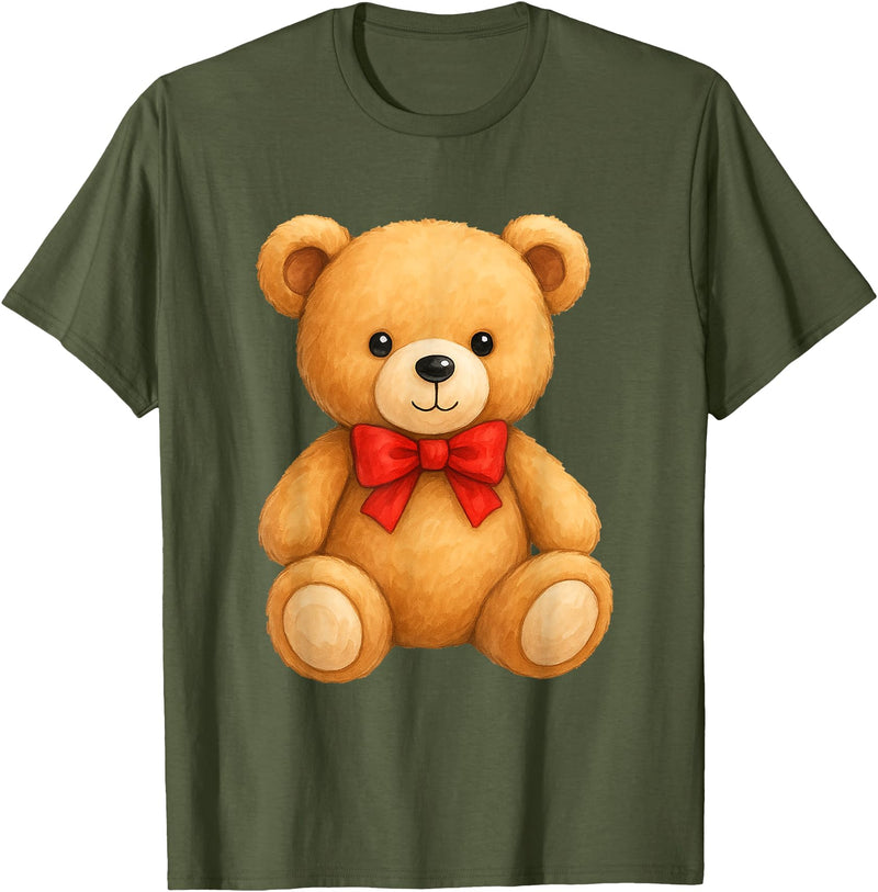 Teddy Bear Accessories Gifts Women Men Kids Teddy Bear Cute Teddy Bear Lover Illustration Graphic Design T-Shirt - Olive Green