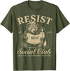 Bear Penguin Flippers Up Tees Bears Penguins Resist Social Club Only You Can Prevent T-Shirt - Olive Green