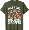 Giraffe Gift For Giraffe Lover Accessories & Stuff Funny Giraffe Design for Women Girls Safari Giraffe Lovers T-Shirt - Olive Green