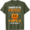 Cutest Pumpkin Halloween Family Matching Shirts Grandpa of The Cutest Pumpkin in The Patch Halloween T-Shirt - Olive Green