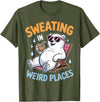 Cool Sweating Funny Summer Sweating Design Sweating in Weird Places Polar Bear Funny Sweating T-Shirt - Olive Green