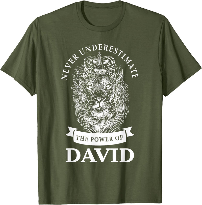 Gifts for David David Gift Name Lion T-Shirt - Olive Green