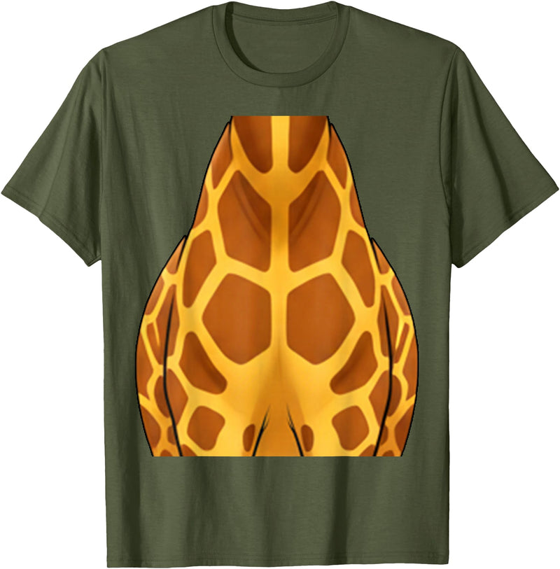 Cute Headless Giraffe Halloween Costume By TEERA Funny Giraffe Body Halloween Outfit T-Shirt - Olive Green
