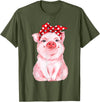 Nettes Schwein mit Kopftuch Komisch vio Cute Pig with Headscarf Funny T-Shirt - Olive Green
