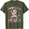 Cow Themed Birthday Party Supplies For Girl 5th Holy Cow I'm Five 5 Years Old 5th Birthday Girl Outfit T-Shirt - Olive Green