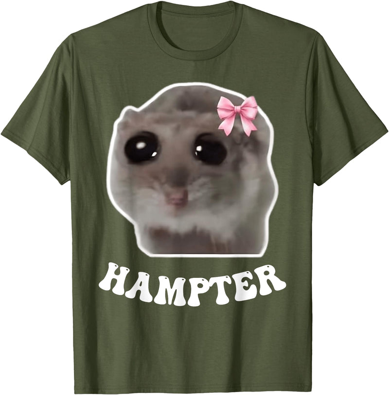 Hampter Sad Hamster Meme Hamster Lover Oddly Specific Memes T-Shirt - Olive Green