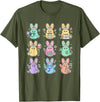Easter Day Bunny Rabbit Nurse Squad RN Nursing Medical T-Shirt in Olive Green
