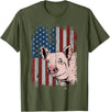 Proud USA Pig Farmer Apparel Gift Idea Pig American USA Flag Patriotic Pig Farm Gift T-Shirt - Olive Green
