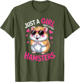 Girls Hamster T-Shirt - Olive Green