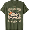 Great Sand Dunes National Park Colorado USA Retro Great Sand Dunes National Park Colorado Hike Outdoors Retro T-Shirt - Olive Green