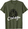 Totality Lion Head Courage T-Shirt T-Shirt - Olive Green