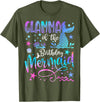 Birthday Mermaid Matching Family Tees Glamma of The Birthday Mermaid Matching 1St Birthday Girl T-Shirt - Olive Green