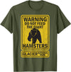Montana Wildlife Nature Apparel Funny Glacier National Park Grizzly Brown Bear Souvenir Gift T-Shirt - Olive Green