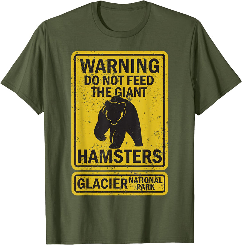 Montana Wildlife Nature Apparel Funny Glacier National Park Grizzly Brown Bear Souvenir Gift T-Shirt - Olive Green