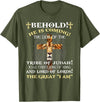 Behold He Is Coming The Lion Of The Tribe Of Judah T-Shirt - Olive Green