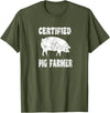 Pig Gifts for Men Women Boys Girls Toddlers by RJ - Unisex Adults Black Cotton 65% Polyester 35% Modern Animal Print Crew Neck Short Sleeve T-Shirt - Small - Office, Work - Casual - 1 Count - Olive Green