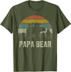Bear Cubs Family Matching Gifts & Shirts Clothing Funny Papa Bear Shirts, Cub 5 Kids Fathers Day Grandpa T-Shirt - Olive Green