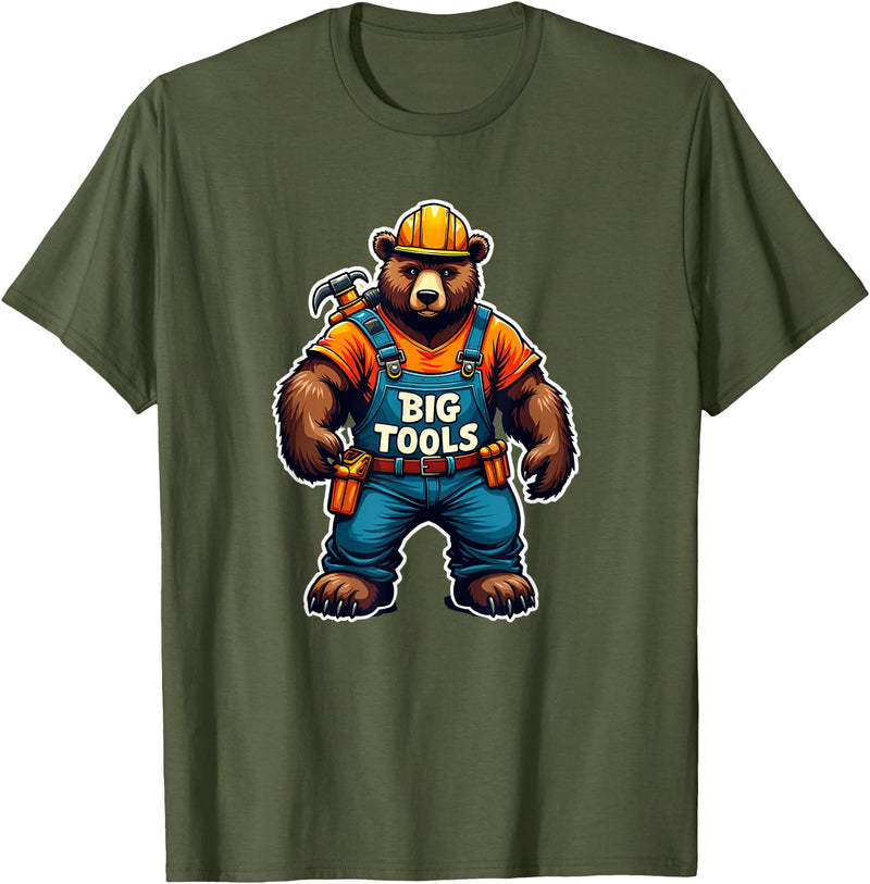 Jay Moe Design I Love Muscle Bear Funny Gay Big Tools LGBTQ Pride Vintage T-Shirt - Olive Green