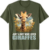 Giraffes Giraffe Lovers Shop Just a Boy who loves Giraffes. Giraffes Giraffe T-Shirt - Olive Green