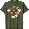 Oktoberfest German Flag Cow Sunglasses Germany Funny Cute T-Shirt - Olive Green