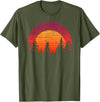 The Wilderness Reflection merch Retro Wilderness Bear Trees Reflection Outdoor Forest T-Shirt - Olive Green